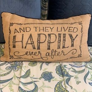 Burlap throw pillow